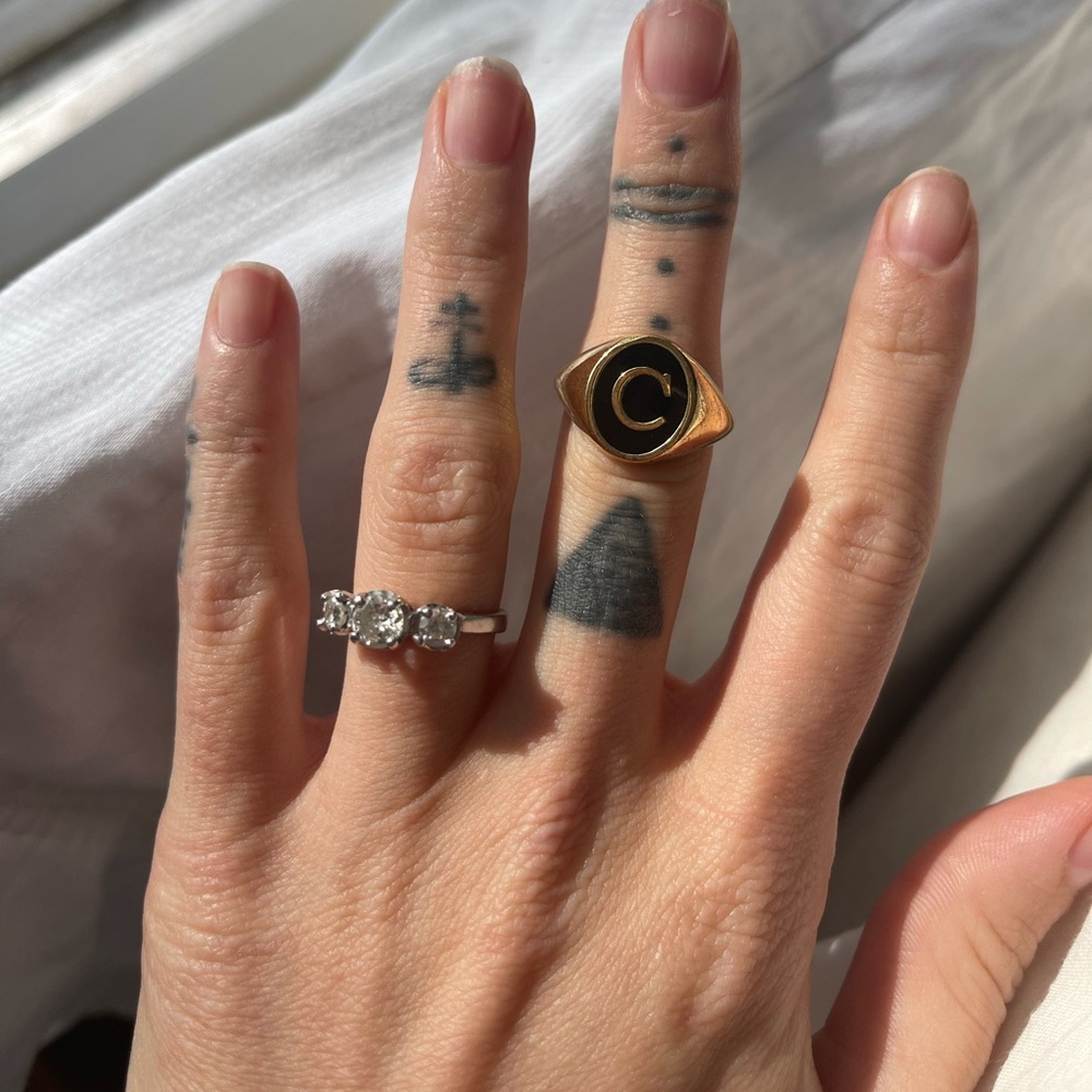 Argento Vivo Signet Ring/ Letter “C”
